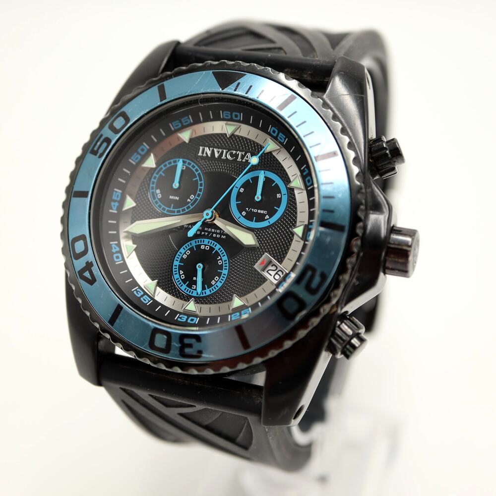 Invicta Black Turquoise 46mm Swiss Chronograph Watch 5793 Adrenaline New Battery